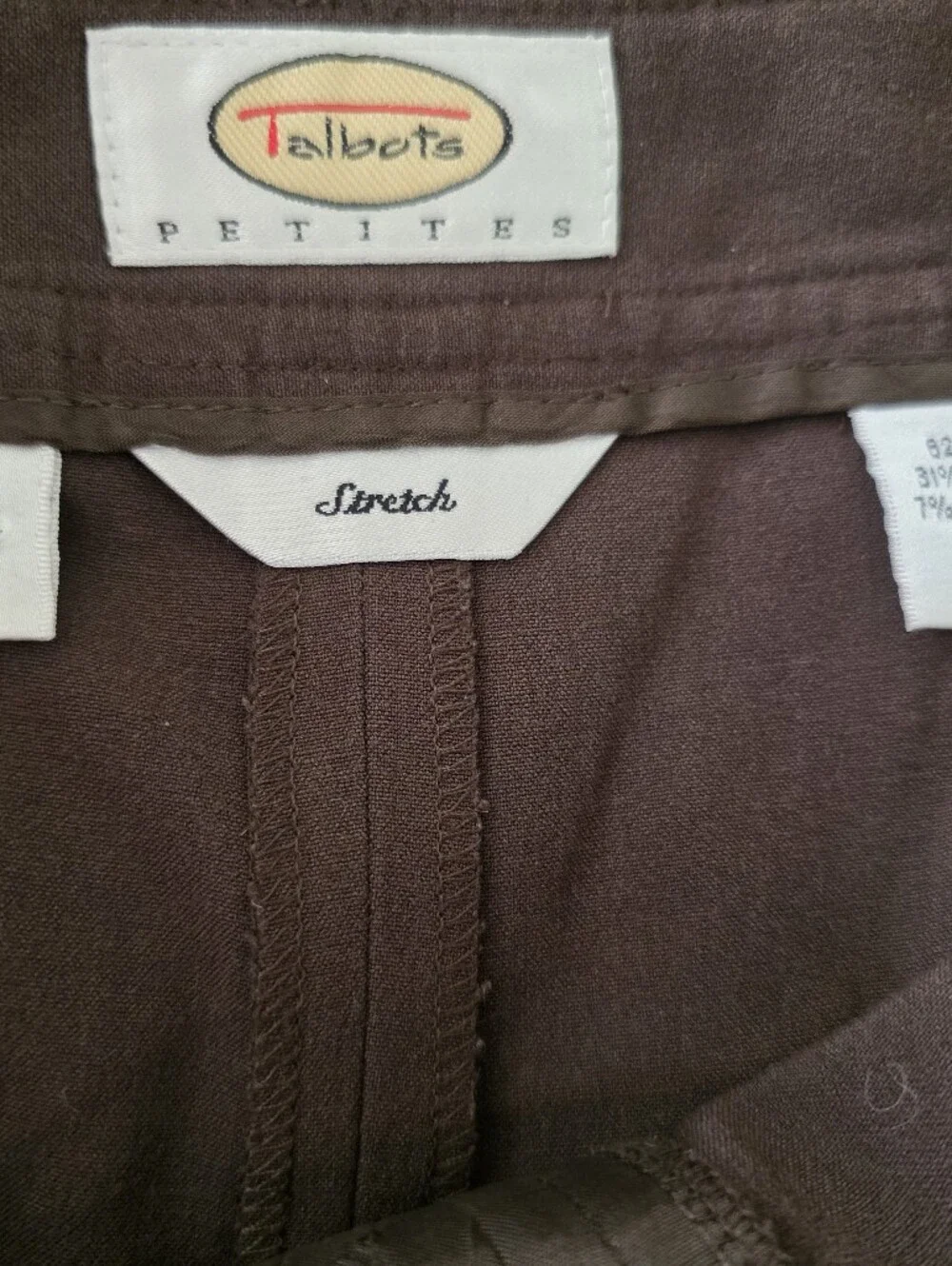 Vintage Talbots Stretch Trousers Womens 6 Petite Brown Preppy 90s Academia